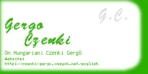 gergo czenki business card